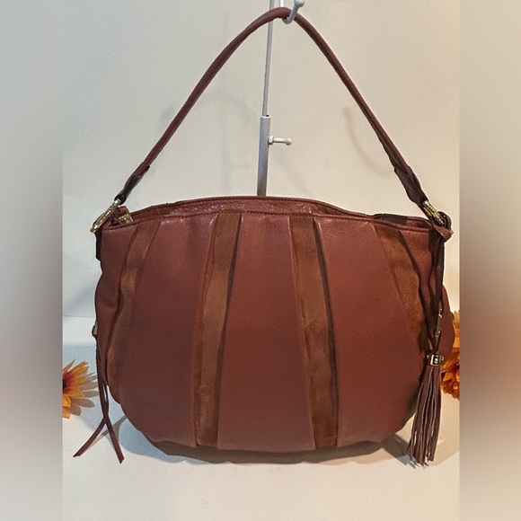 Aimee Kestenberg Brown Leather & Suede Slouchy Hobo Shoulder Bag - Picture 2 of 12